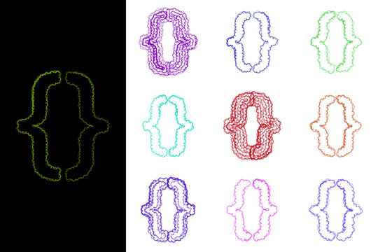 Vibrant curly braces icons for programming education and creative web development branding