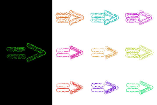 Hand Drawn Fat Arrow Function Icons for JavaScript Coding and Software Development