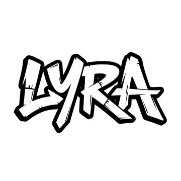 Graffiti Text "LYRA" Black and White