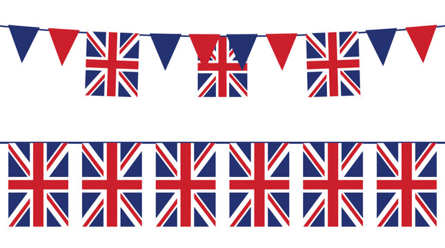 United Kingdom Union Jack Bunting Flags Garland for British National Holiday Celebration and Event Decoration