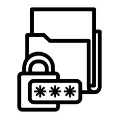 Fototapeta premium data encryption Line Icon