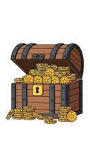 A cartoon treasure chest overflowing with gold coins © Jeremy