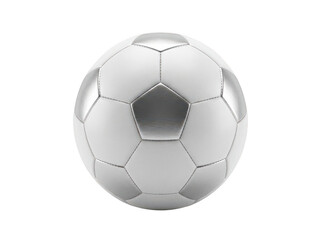 Fototapeta premium Premium white and chrome silver soccer ball featuring a luxury metallic finish isolated transparent background image