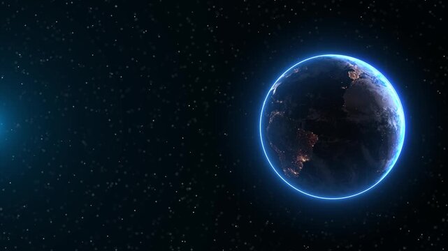 Futuristic technology globe in hologram wireframe elements. Space technology background Dark technology digital planet outer space. AI technology digital security Wireless connection Internet network