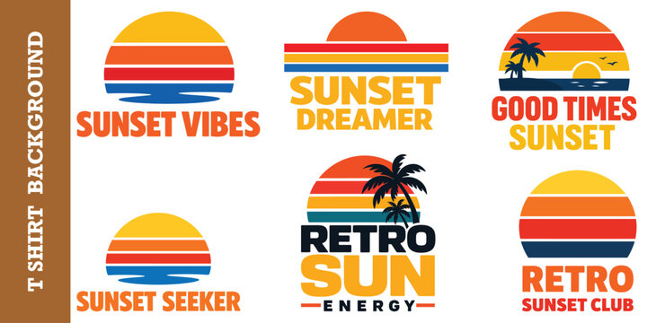 Sunset life mode t shirt graphic design retro style vintage style.
