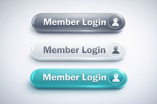 Variations of member login button designs for user interface applications