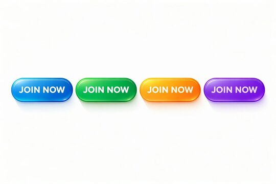 Colorful pill-shaped join now buttons displayed in a row