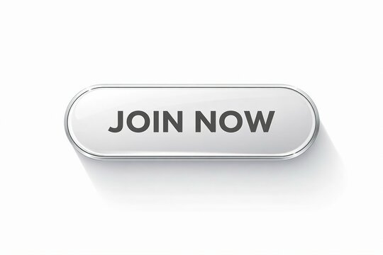 A sleek button displaying join now call to action on a plain background