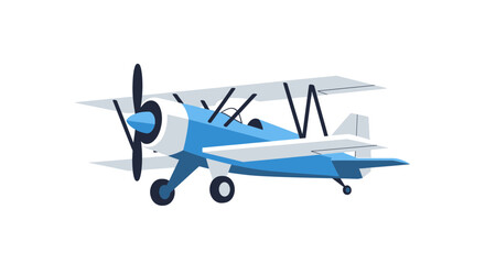 Blue Biplane Aircraft Illustration © Azrha