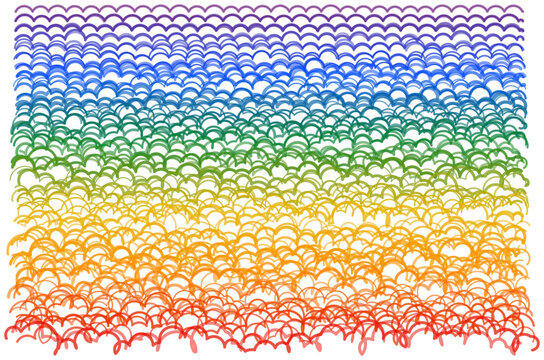 Hand drawn rainbow scales pattern for neurodiversity sensory art therapy background