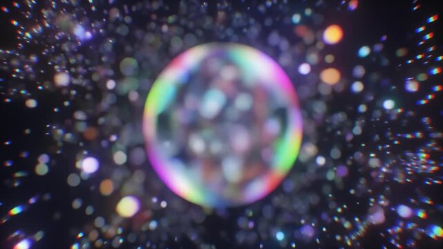Colorful Bubbles Floating in Air.