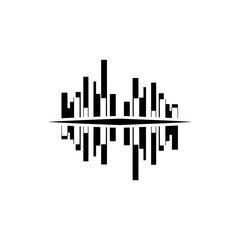 Fototapeta premium Abstract Cityscape Soundwave Reflection