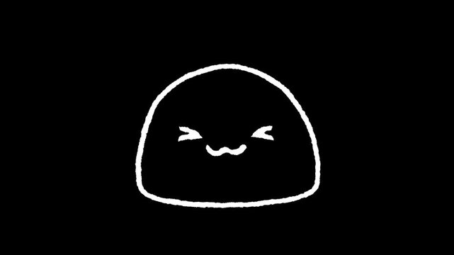 Smiling Blob Character: A simple illustration of a charming, smiling blob character, exuding a sense of cheerfulness and playfulness. Perfect for conveying joy and positive emotions.