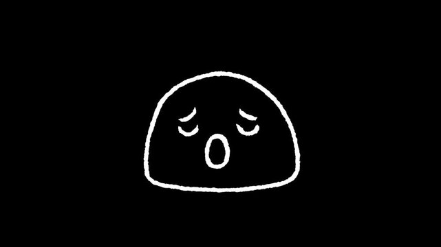 Isolated Sadness: A simple, line-drawn character embodies dejection against a dark backdrop. Expressing a sense of melancholy and emotional isolation.