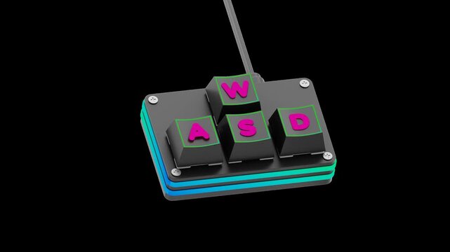 3D WASD Key Gaming | Alpha Channel