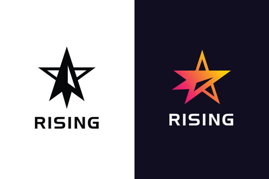 Star Arrow Up Logo with Rising Growth Concept Symbol for Business Success and Corporate Branding