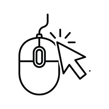 computer mouse with cursor clicking isolated on transparent background