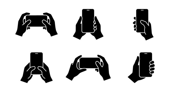 Mobile Gaming Icons Set Minimalist Black And White Silhouette Icon Pack