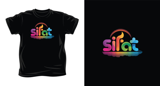 Black t-shirt with colorful silat logo