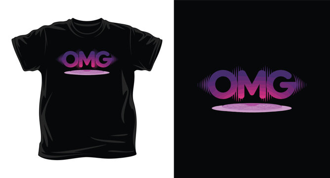Black t-shirt with omg pink logo
