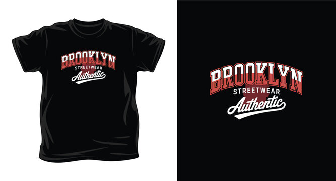 Black t-shirt with brooklyn streetwear authentic logo