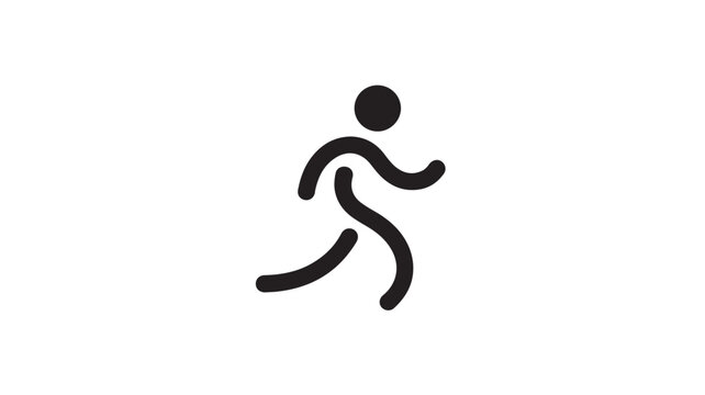 Running Icon: A minimalist icon depicts a person in mid-stride, showcasing the essence of movement and vitality in a sleek, streamlined design.