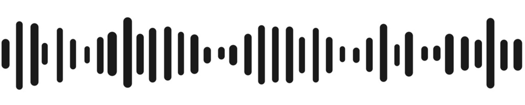 Soundwave equalizer bars black audio waveform digital signal png transparent background
