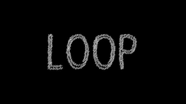 Endless Cycle:  The word LOOP is displayed in chalk style, the image conveys repetition, continuity, and an endless cycle. It prompts the viewer to contemplate cycles and recurrence.