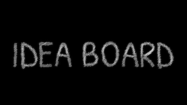 Idea Board: A simple and clean shot of IDEA BOARD written on a chalkboard. Perfect for conveying creativity, innovation, and brainstorming sessions. 