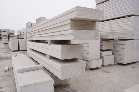 Stacked Lightweight Partition Panels / ALC Panels at Construction Yard