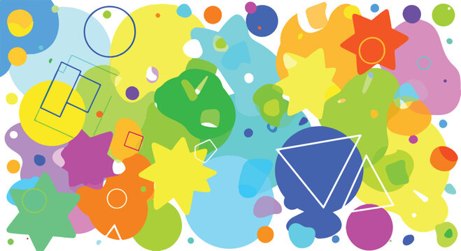 A colorful abstract artwork with various shapes