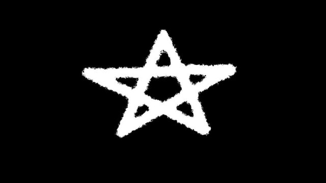Celestial Symbolism: A captivating visual of a pentagram, formed by connecting five points in a star shape. Set against a stark black backdrop, it evokes a sense of mystery and cosmic order.