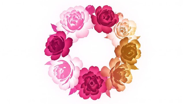 美しい花のリース（芍薬）