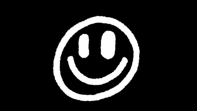Smiling Face Icon: A simple yet potent illustration of happiness and positivity, the image of a smiling face against a dark background, a universal symbol of joy and contentment.
