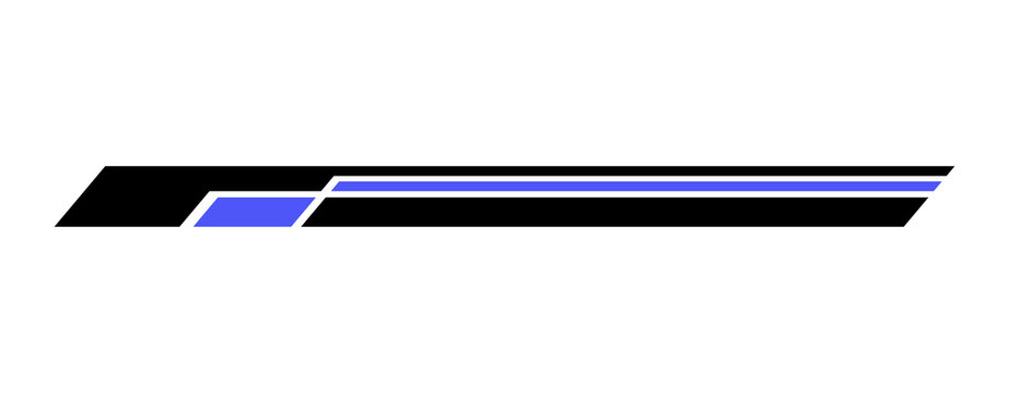 Dark racing HUD highlight strip with blue accent, speed line graphic for esports overlay focus elements and callout bars, dynamic motion UI, PNG with transparent background
