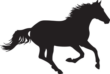 Elegant silhouette of a galloping horse with flowing mane and tail © Md Shariful islam