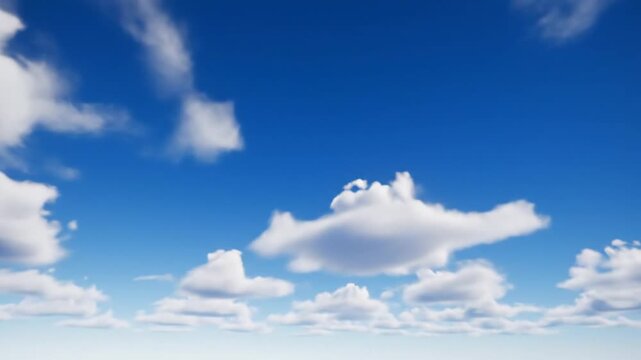 Fluffy white clouds in a bright blue sky