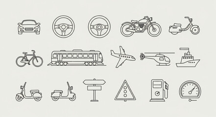 Various Transport Vehicle Icons. © Modrek