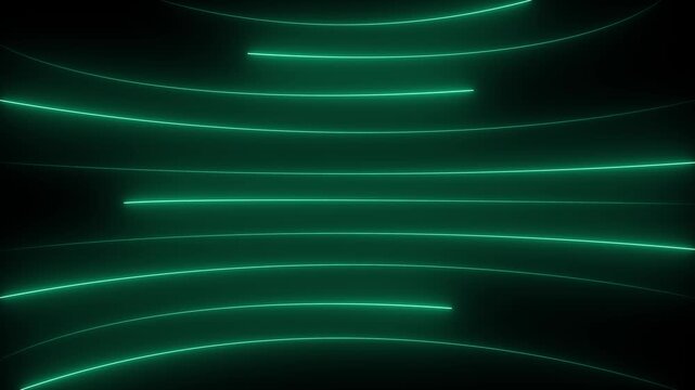 Neon lights blinking lines moving animation. Seamless loop animation of glowing neon line. 4k Horizontal colorful neon line animation .Neon color lines as colorful laser wallpaper glowing animation.