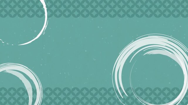 和柄（七宝）と筆書きの背景アニメーション　15秒ループ　色背景