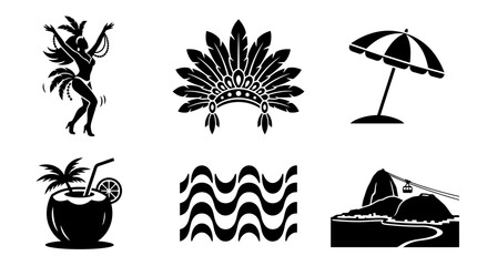 Obraz premium Vibrant Tropical National Rio Day - A Collection of Cultural and Holiday Symbols