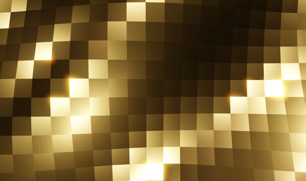 Elegant Golden Mosaic Square Tile Abstract Background