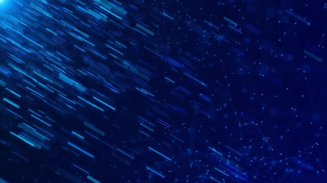 Dynamic stream of digital blue data, ideal for technology and cybersecurity themes. data flow. Transferring of big data. Transfer and storage of data sets , block chain, server, hi-speed internet 3D