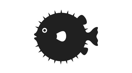 Puffer fish icon, flat vector illustration simple silhouette of a blowfish © Hikari Vector Studio