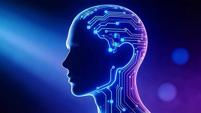 Human head with circuit design