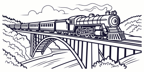 a train is traveling over a bridge Vector ©  MST RABEYA  BEGUM
