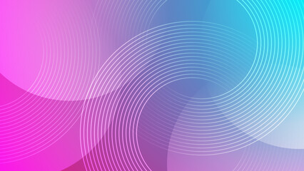 Obraz premium Modern vibrant backdrop featuring soft magenta and cyan color transitions with elegant concentric rings for digital wallpaper