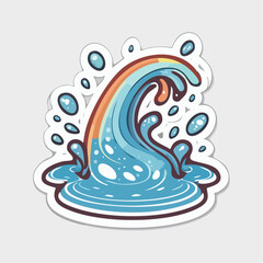 Obraz premium Stylized Wave with Rainbow Colors