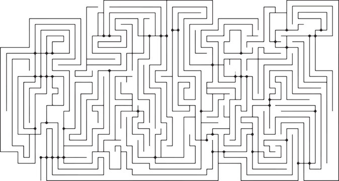 Maze Complex Vector Labyrinth Pattern for Logic Puzzles - challenge, logic, path, strategy