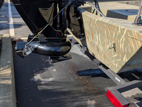 fishing boat with the jet motor